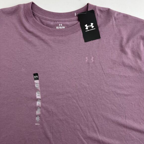 Under Armour T-Shirt XL Purple Cropped Tee Boxy Loose Activewear Athleisure - Picture 3 of 11